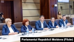 Fracțiunea Partidului „Democrația Acasă”, în timpul consultărilor cu premierul desemnat, Alexandru Munteanu.