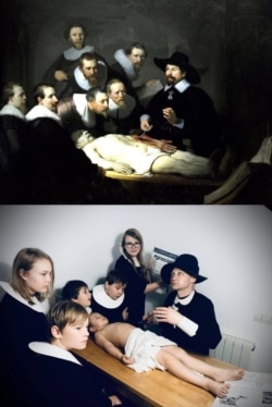 Семья Веры Ерофеевой на "Уроке анатомии доктора Тульпа" Рембрандта