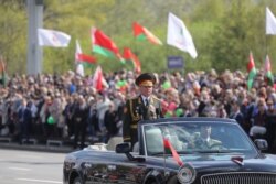 Міністр оборони Білорусі Віктор Хренін. Парад до 75-річчя перемоги над нацистами.9 травня 2020 року