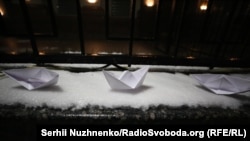 Акція біля посольства Росії на знак протесту проти захоплення кораблів ВМС України. Київ, 25 листопада 2018 року