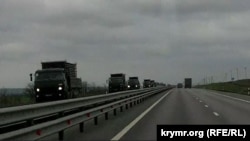 Передвижение российской военной техники по трассе «Таврида», 13 апреля 2021 года