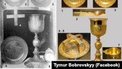 Предмети з ризниці Софійського собору в Києві, які були вивезені з України до Росії й нині перебувають у Державному історичному музеї Росії