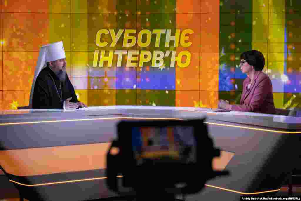 Глава Православної церкви України (ПЦУ) митрополит Київський і всієї України Епіфаній у гостях програми «Суботнє інтерв'ю», грудень, 2021 року  