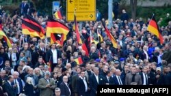 Германия. Акция против мигрантов, организованная правым популистским движением "За Хемниц". 1 сентября 2018, Хемниц