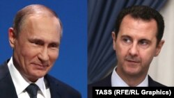 Президент Сирії Башар Асад (п) і його російський колега Володимир Путін