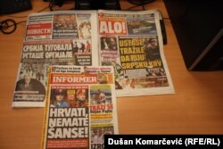 Naslovne strane beogradskih tabloida (6. avgust 2015)