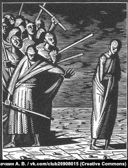 Ілюстрація до поезії «Пророк» М. Ю. Лермонтова. (Автор ксилографії: Савочкин А. В.)