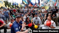 Протест шахтарів під Офісом президента, 30 червня 2020 року