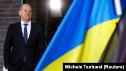 Канцлер Німеччини Олаф Шольц на Міжнародній конференції з питань відновлення України. Берлін, 25 жовтня, 2022 року