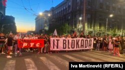 Антивладин протест во Белград по повик од средношколците во блокада, 1 септември 2025 г.