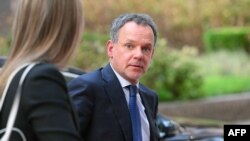 Caspar Veldkamp, ministrul de Externe al Olandei, la Bruxelles, pe 14 iulie 2025.