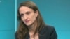 Romanian Foreign Minister Oana Toiu in RFE/RL's Bucharest studio on October 30. 