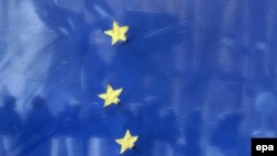 Флаг ЕС на киевской улице