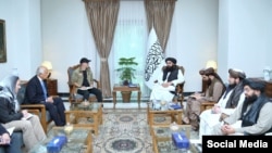 Afghanistan's Taliban rulers released a photo of the September 13 meeting with US officials in Kabul.