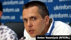 Юрий Ильченко на пресс-конференции в Киеве. 17 августа 2016 года