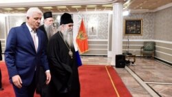 Premijer Crne Gore Duško Marković i mitropolit Amfilohije prilikom sastanka 14. februara