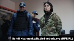 Маруся Звіробій у Печерському райсуді Києва під час обрання запобіжного заходу, 10 лютого 2020 року