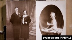 Батьки Алеся Сологуба, Олександр і Віра, і він сам в однорічному віці у Франції