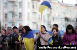 Акція на підтримку територіальної цілісності у Луганську 18 квітня 2014 року