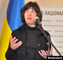Євродепутат від Німеччини Ребекка Гармс під час поїздки до Києва (архівне фото)