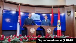 Vučić i Dodik na konferenciji za medije u Banjaluci.