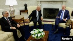 Afghan leaders meet with U.S. President Joe Biden at the White House.