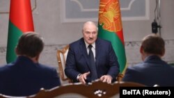 Олександр Лукашенко під час інтерв’ю з російськими державними телеканалами 8 вересня