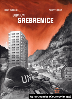 Naslovnica bosanskohercegovačkog izdanja grafičke novele "Bubnjevi Srebrenice"