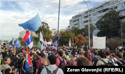 Studentska kolona na putu za Novi Sad, Beograd, Srbija, 30. oktobar 2025.