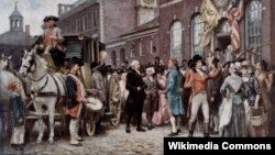 Джордж Вашингтон прибывает в Конгресс-холл в Филадельфии на свою вторую инаугурацию. Художник Жан Леон Жером Феррис