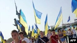 Активісти руху за вступу України до НАТО у Севастополі, 22 серпня 2008 р.