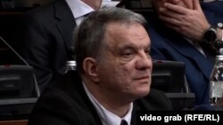 Dejan Vuk Stanković na sednici Skupštine Srbije na kojoj je izabran za ministra prosvete, 16. april 2025.