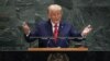 Президент США Дональд Трамп виступає на Генеральній Асамблеї Організації Об'єднаних Націй у штаб-квартирі ООН у Нью-Йорку. 23 вересня 2025 року