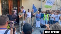 Protest ispred Pete beogradske gimnazije, 27. avgust 2025.