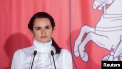 Світлана Тихановська на зустрічі з білоруською діаспорою у Варшаві, 9 вересня 2020 року