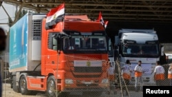 Гуманитарная помощь для жителей Газы, КПП Рафах, 21 октября 2023 года