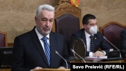 Zdravko Krivokapić, novi premijer Crne Gore, tokom trodnevne rasprave u Skupštini.