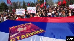 Марш в Одессе. Сталинизм и экстремизм пришли на Украину с сепаратистами, часто из России.