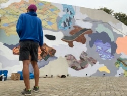 Художник Павел Душек обмірковує наступний етап створення муралу