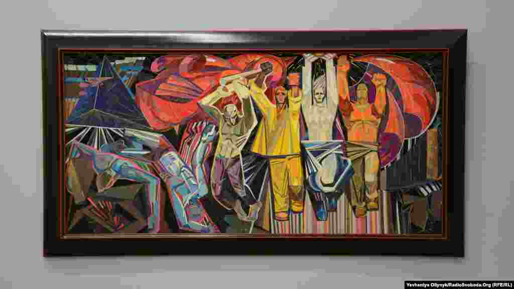 Алла Горська, Віктор Зарецький, ескіз мозаїки «Стяг перемоги» для музею «Молода гвардія», 1968