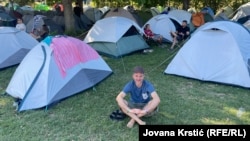 Panos je na Exit doputovao iz Grčke. Kaže da su vesti o studentskim protestima stigle do njegove zemlje, 11. jul 2025.