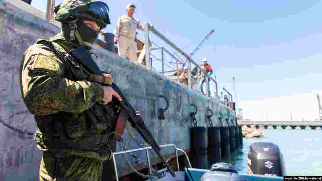 Учения на строительной площадке Крымского моста 