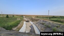Опустевший сбросовый канал Тайганского водохранилища – Крым, июнь 2025 года