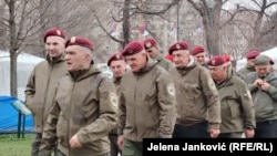 Uniformisana lica u Pionirskom parku u centru Beograda, 11. mart 2025.