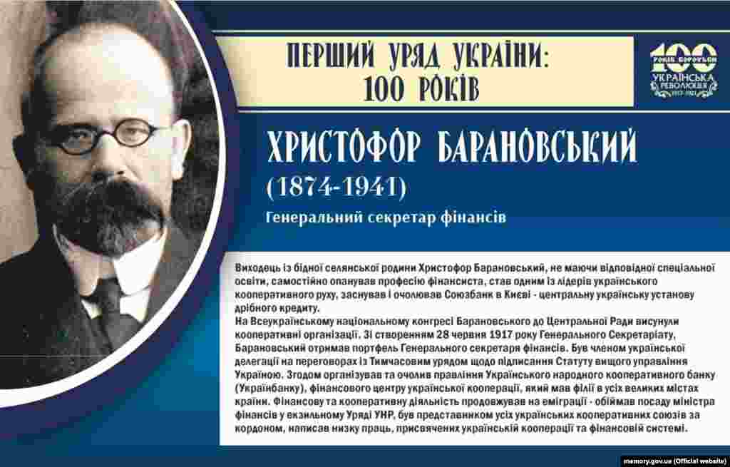  Христофор Барановський, генеральний секретар фінансів