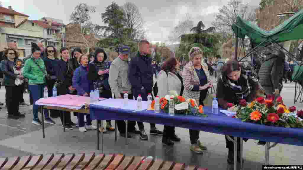 Kočani, odavanje počasti poginulima u požaru, 17.3.2025.