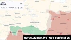 Район на схід від селища до просування військ РФ, станом на 19 листопада 2024 року