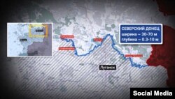 Графіка: лінія фронту на Донбасі по річці Сіверський Донець