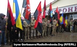 Сослуживцы, побратимы, военнослужащие 8 батальона УДА «Аратта» на прощании с Николаем Волковым