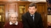 Eighty-eight-year-old Vasily Kononov (left) with his lawyer, Mikhail Loffe